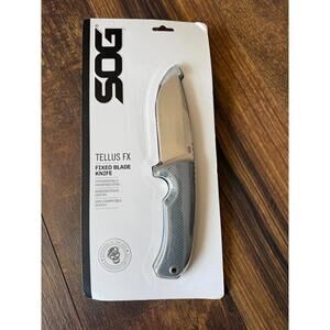 NEW SOG Knives Tellus FX Fixed Blade Knife CRYO 440 Steel Wolf Grey 17-06-02-43